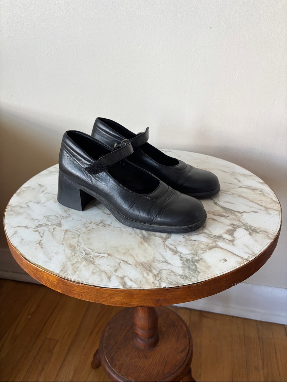 Classic Black Mary Jane Block Heel Pumps